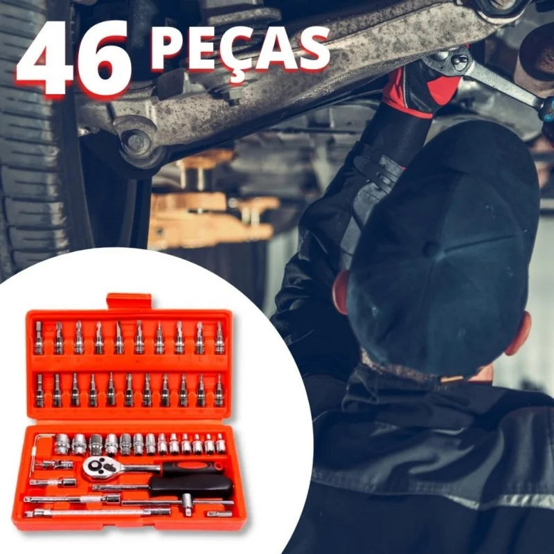 Super KIT - Catraca Reversível - 46 Peças c/Maleta